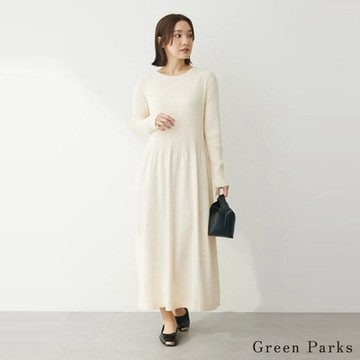 Green Parks  羅紋喇叭裙剪裁連身針織洋裝