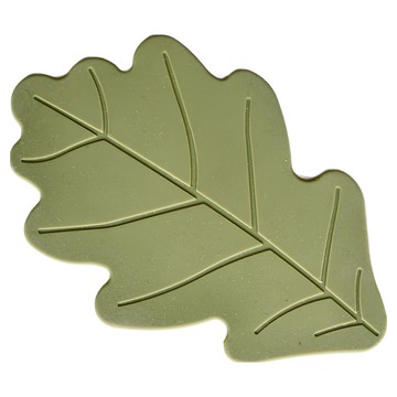 好物良品 韓國簡約可愛矽膠卡通葉子造型可水洗隔熱杯墊  16 x 10.5cm  葉子灰綠色  1個