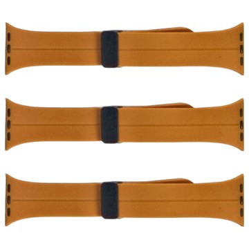 矽膠磁吸可調式錶帶  Apple Watch 9/8/7/6/5/SE 38/40/41mm  官方黃色  3條