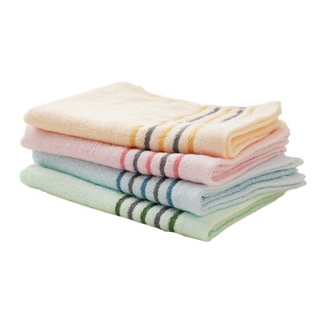 簡約緞檔毛巾-3條入x4包