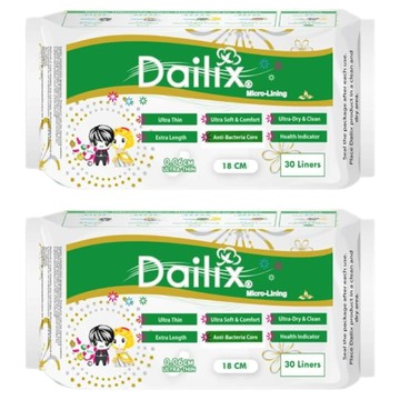 Dailix 乾爽抑菌護墊 30片 - 超透氣 減少肌膚不適  18cm  2包