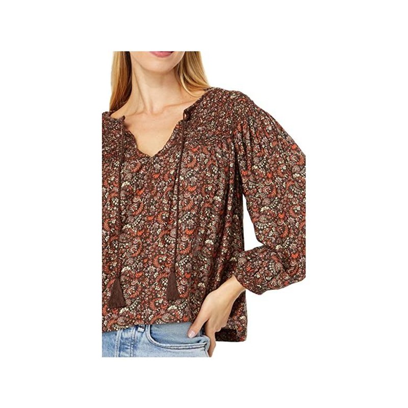 Lucky Brand ラッキー Floral Peasant Top レディース-