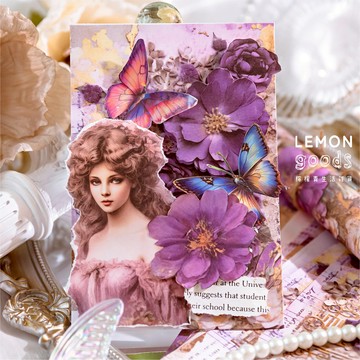 🍋檸檬青🍋新款現貨佳期如夢系列6款30張入超美華麗復古花卉少女拼貼素材紙手賬背景裝飾素材打底紙