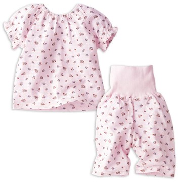 akachan honpo - 短袖家居服 穿衣練習套頭式-草莓-粉紅色