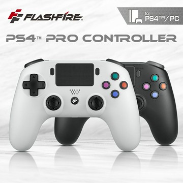 強強滾優選~ FlashFire PS4副廠無線遊戲手把(可有線支援PC 也支援iOS/安卓使用)