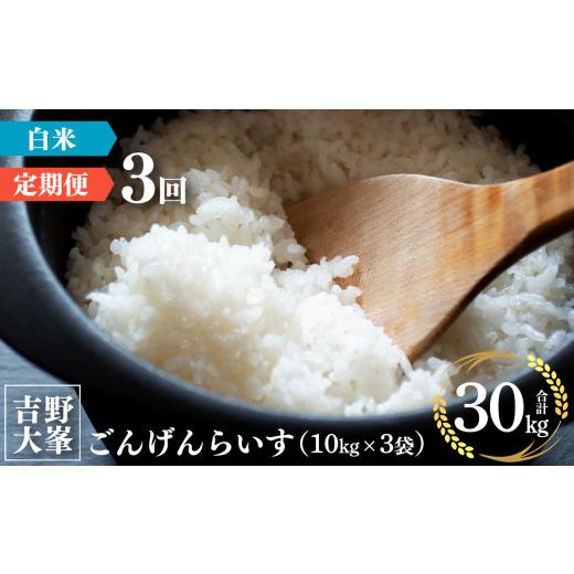 ふるさと納税 奈良県 吉野町 奈良のお米のお届け便　10kg×3ヵ月連続 計30kg 白米