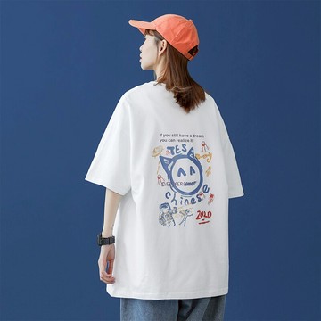 港風短袖t恤女寬松韓版休閑洋氣原宿風體桖2022新款夏季半袖ins潮