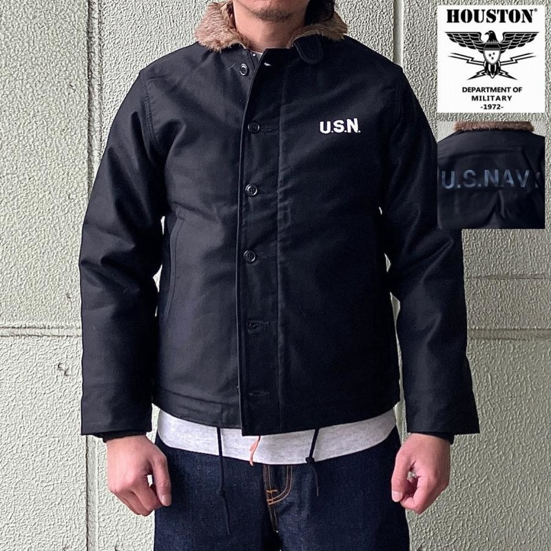 ヒューストン HOUSTON デッキジャケット N-1 DECK JACKET - BLACK