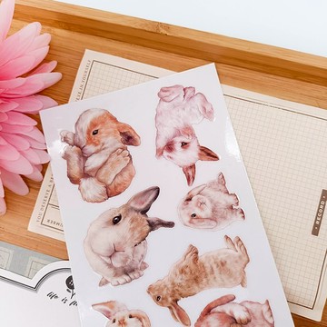 5K017_可愛小兔B Cute Rabbit B/轉印貼紙