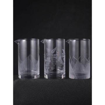 酒吧達人 日式無鉛水晶手工刻花攪拌杯800CC調酒杯 Mixing Glass