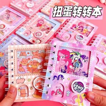 迷你扭蛋本卡皮巴拉拉布布三麗鷗學生便攜隨身文創卡通線圈轉轉本