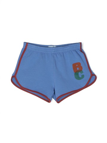 Bobo Choses - logo-print contrasting shorts - kids - Spandex/Elastane/Organic Cotton - 10 yrs - Blue