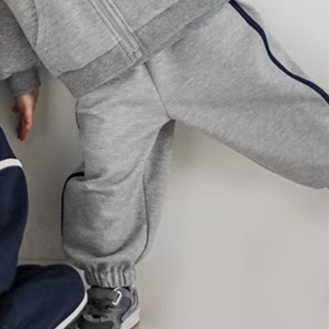 TONGMO - 棉質休閒運動束口長褲-灰色