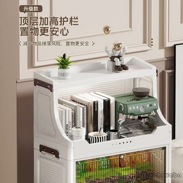 置物架落地廚房收納架子翻蓋多層收納櫃家用客廳儲物櫃零食玩具櫃 移動書架 手推車 書桌收納 置物推車 書架 收納架推車