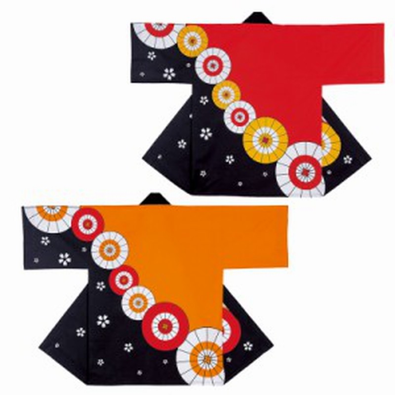 プリント袢天傘 赤 黒 オレンジ 黒e7503 7507 お祭用品 祭用品 お祭り 祭り小物 はっぴ はんてん 通販 Lineポイント最大1 0 Get Lineショッピング