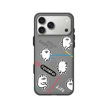 iPhone 17 Pro Max Clear (相機按鈕) 酷墨灰 - Ugly Rabbit 醜白兔 - 醜白兔的精彩人生
