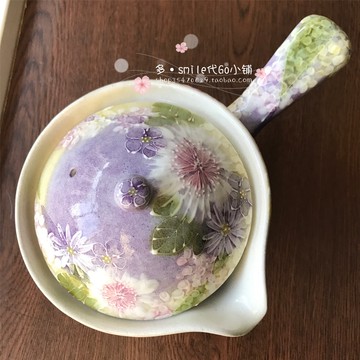 限定進口瀨戶燒釉下彩手繪繁花櫻花陶瓷茶壺平急須禮物