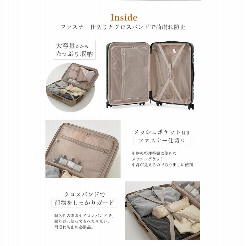 美品　トランクキャリーＴＳＡ搭載刺繍バックポケット付　白×茶 楽天市場】スーツケース かわいい キルト風 Mサイズ 中型 ミニ
