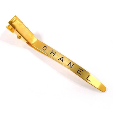 【日本直送 二手美品】香奈兒 CHANEL 髮飾 髮夾 邊夾 髮 pin Logo GP 金色 96 A 1996年製造