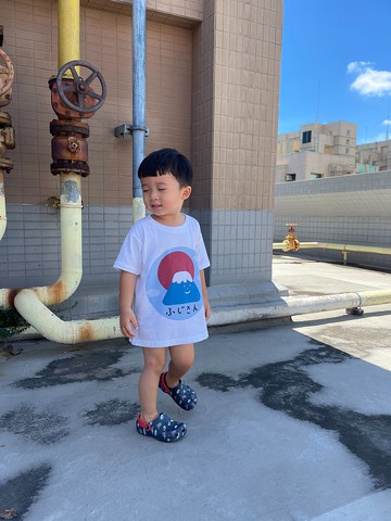 富士山 白色 T-shirt 親子裝 母子裝