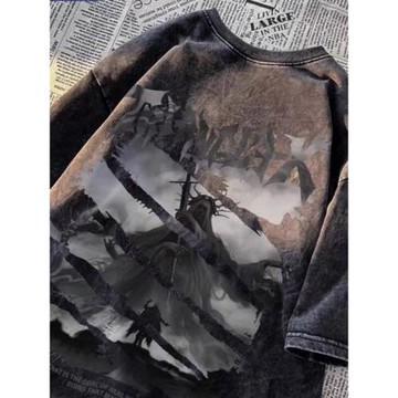 美式復古水洗做舊短袖t恤男女夏季潮牌寬松重磅半袖體恤痞帥上衣