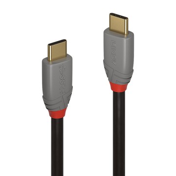 LINDY 林帝 ANTHRA USB3.2 Gen 2 x 2 Type-C/公-公傳輸線 + PD智能電流晶片  1m  黑色  1條