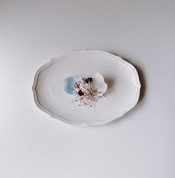 單耳的時髦-藍色針式