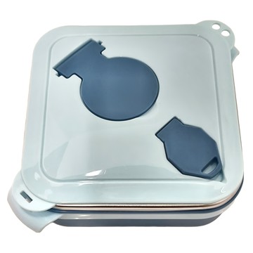 U-like 方形不鏽鋼泡麵碗 14x14x7.5cm 1000ml  1個  綠色