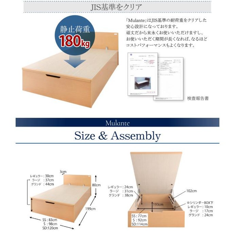 組立設置料込み〕跳ね上げ収納ベッド 〔ムランテ〕 〔ベッドフレーム