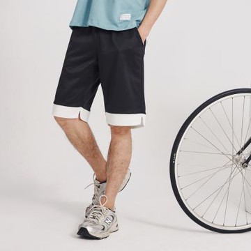 OB嚴選-快乾鬆緊腰撞色褲口拼接短褲《KL1561-》