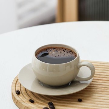 羊脂玉高顏值創意批發陶瓷咖啡杯杯碟套裝草木灰家用餐具簡約