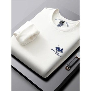 鋒范保羅春秋圓領高端全棉2025新款衛衣男POLO衫純棉冬長袖t恤