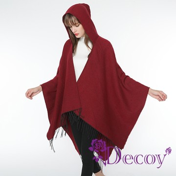 【Decoy】英倫復古 雅致休閒連帽斗篷式披肩 /2色可選