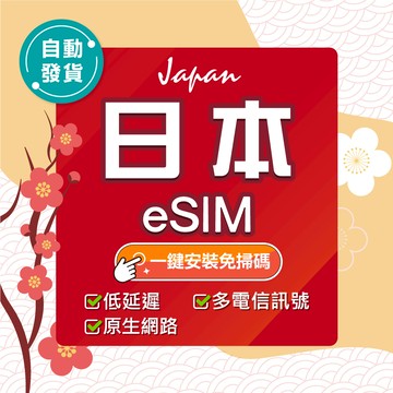 【環亞電訊】日本eSIM｜原生網路 24H自動發貨五分鐘取件 日本網卡 沖繩 北海道 esim卡 esim日本 吃到飽