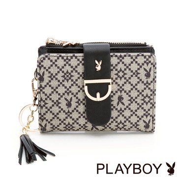 PLAYBOY - 短夾  兔頭印花系列 - 黑色