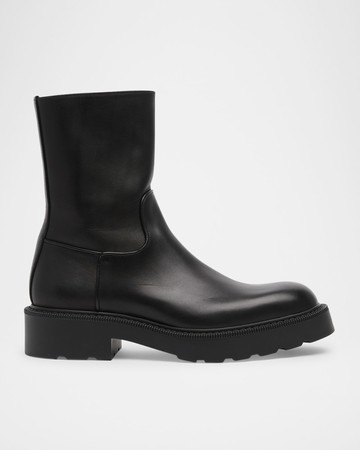 Leather Short Moto Boots