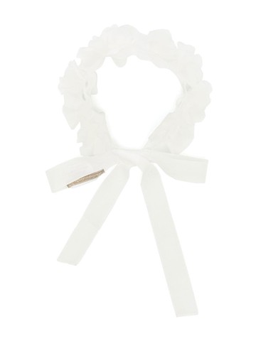 La Stupenderia - ruffled tied hairband - kids - Cotton - One Size - White