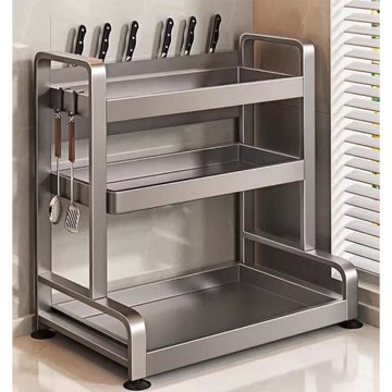 槍灰廚房調味品置物架臺面筷子刀架多功能調料廚具用品多層收納架