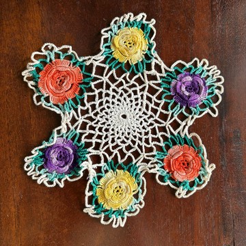 Sweden doily❀⁎༶瑞典手作 三色小花鉤針編織蕾絲墊
