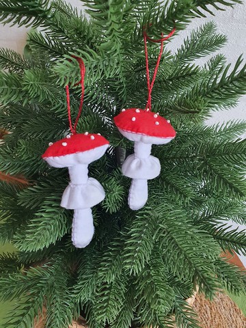 掛蘑菇，聖誕飛木耳，蘑菇雕像，聖誕樹裝飾