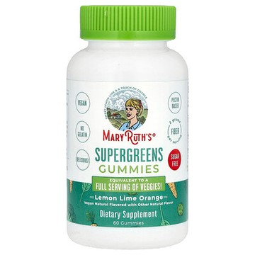 MaryRuth's, Supergreens 軟糖，無糖，檸檬酸橙，60 粒軟糖