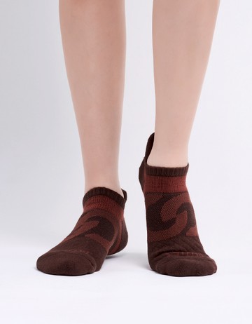 環形360度減壓船短襪- 棕