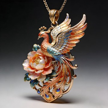 臺灣出貨✨【可開發票】牡丹凰韻古風項鍊純手工鳳凰國風創意鳳凰牡丹琺琅項鍊典雅吊墜