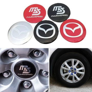 新款特惠🌷4件套 適用馬自達 汽車輪轂中心蓋貼 輪胎中心標誌貼 MAZDA 車標貼紙 56mm 輪框蓋貼標 輪圈蓋貼花