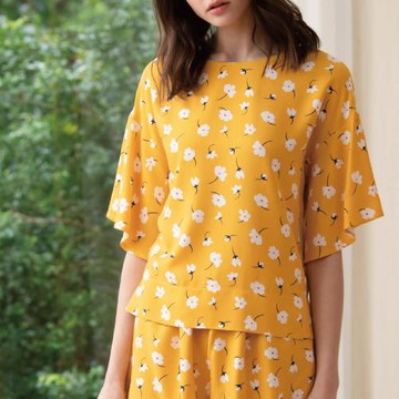 【羅絲美 Rosemaid】陽光灑落五分袖居家上衣- 陽光黃【21101-30】