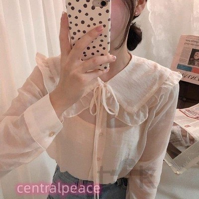 高校生 中学生 ファッション 10代 代 長袖 韓国 トップス レディース シャツ 夏 春 秋 レースラウンドネックトップス ブラウス 通販 Lineポイント最大get Lineショッピング