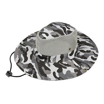 捷華 網狀透氣迷彩登山帽 戶外遮陽防曬  灰白色  58 x 10 x 8cm