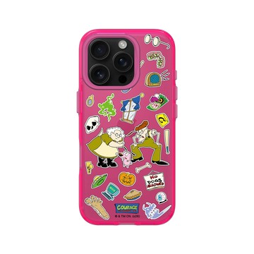 iPhone 16 Pro Clear 粉漾桃 - Courage the Cowardly Dog膽小狗英雄 - 膽小狗英雄貼紙