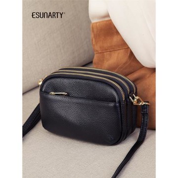 包包女斜挎包2026新款潮真皮小方包女士時尚百搭秋單肩包三層小包