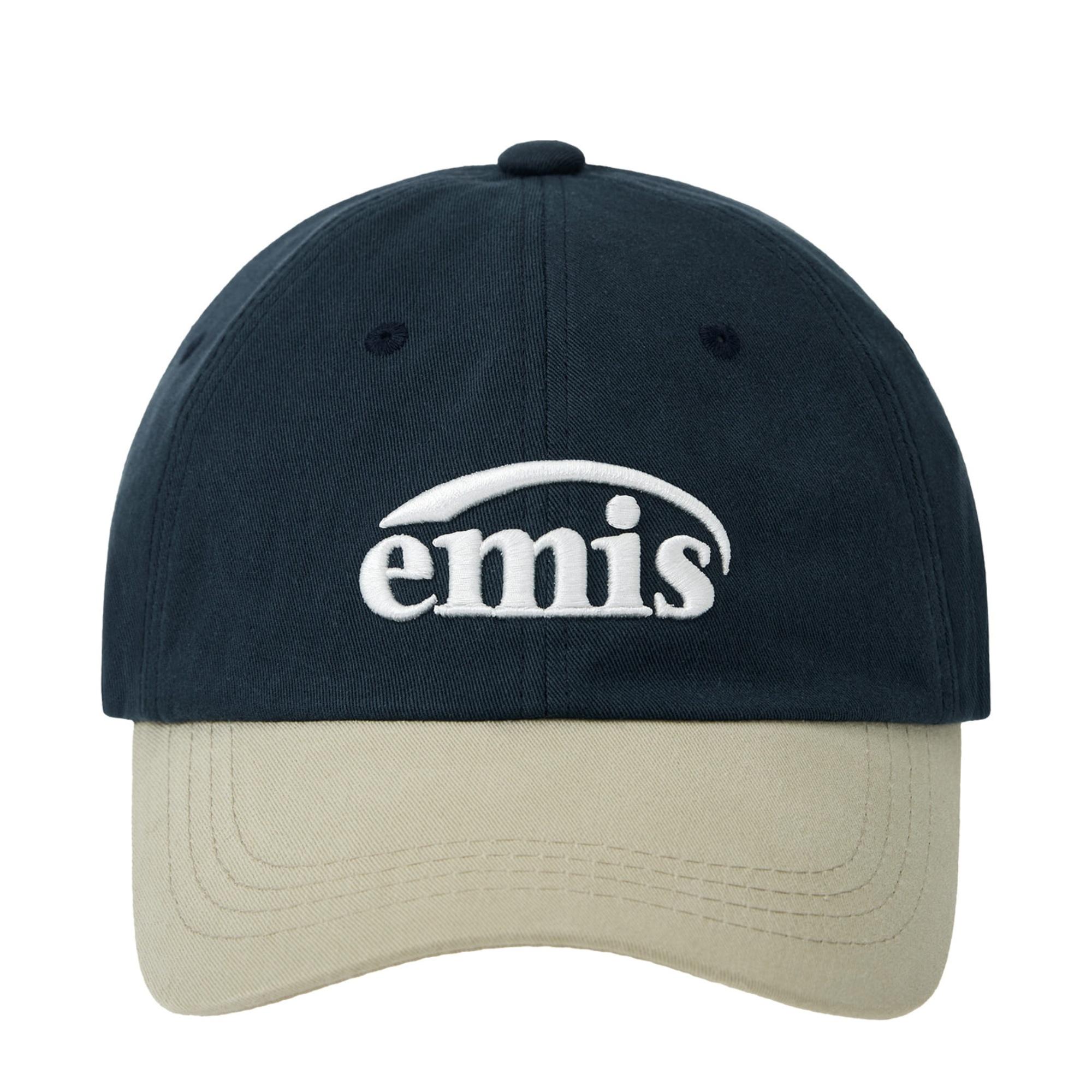 韓國 emis NEW LOGO MIX BALL CAP(RENEWAL) 韓製 新拼色棒球帽 深藍BEIGENAVY